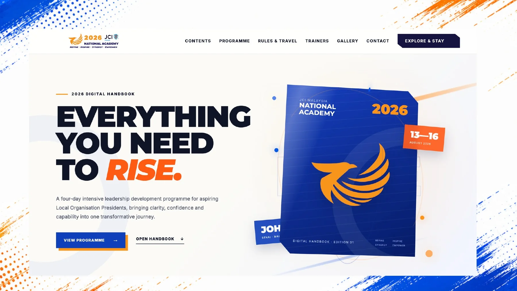 RISE 2026 JCI National Academy 网站设计